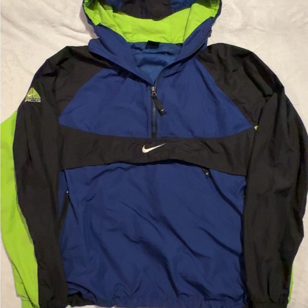 Nike ACG Men's Blue and Green Windbreaker